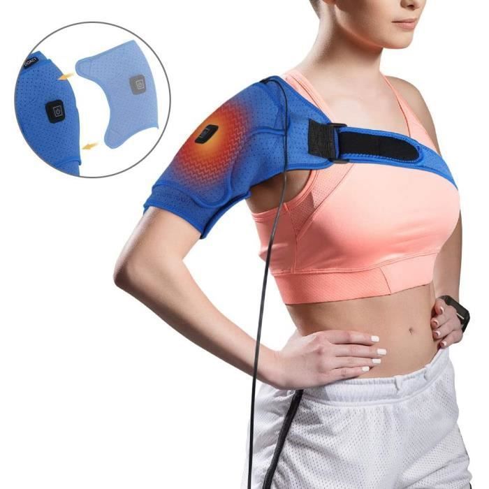Épaulière Chauffante pour Femmes et Hommes, Coussin Électrique Attelle  Tendinite Epaule USB Support Bandage D'épaule(M,31-41in)