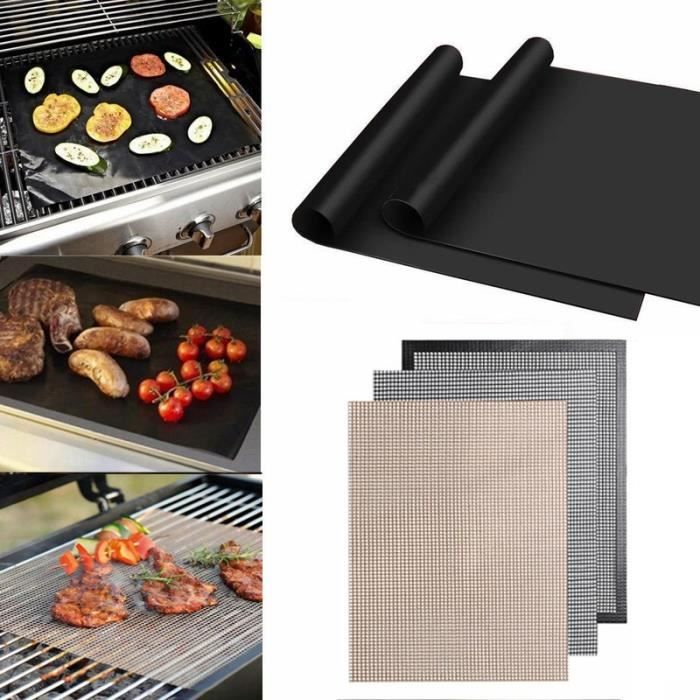 Relota 8 Tapis De Cuisson Barbecue 40x33cm - Anti-adhésif Résistant Chaleur Jusqu'à 260°C