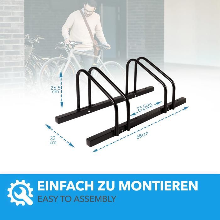 Relaxdays Râtelier Pour 6 Vélos, Jusqu'à 60 Mm De Largeur De Pneu, En Métal, Pour Garer, Support