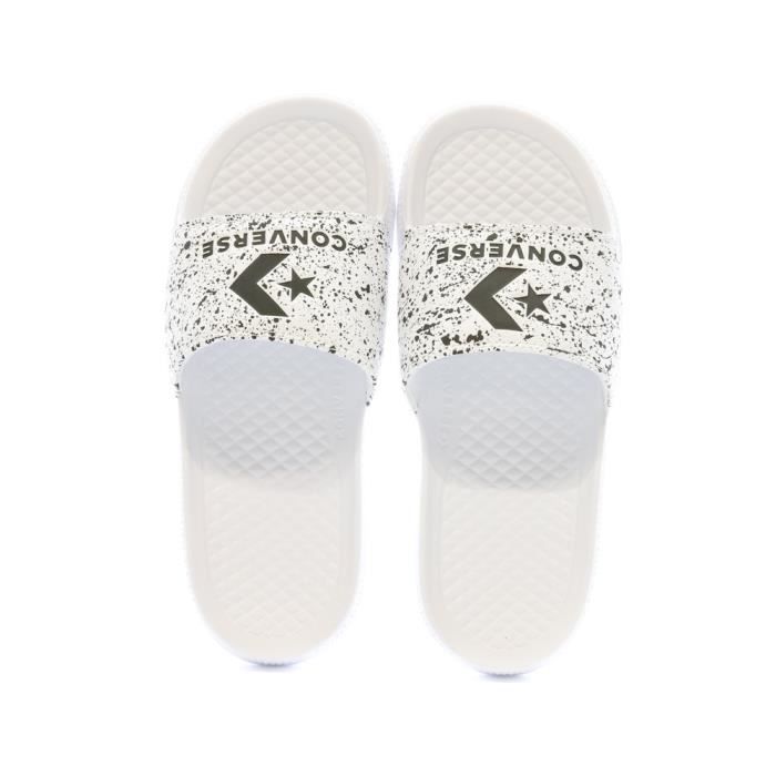 Claquettes Homme Blanches a Motifs CONVERSE All Star Slide Dessus Synthetique Semelle EVA Cdiscount Sport