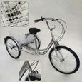 24 adultes tricycle Cruiser bicyclette tricycle tricycle avec panier de courses tricycle activités de shopping en plein air-2