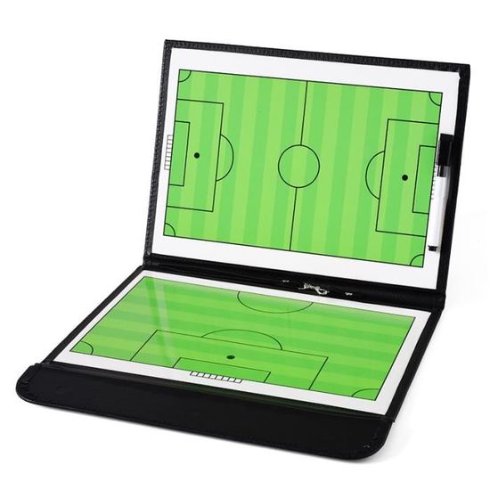 Tableau Tactique Football Magnétique – 53x31 Cm, Pliable, Aimants 26 Pièces, Marqueur Effaçable, PU Imperméable
