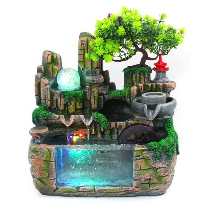 Fontaine D'intérieur Design Avec éclairage LED - Cascade Décorative Pour Plantes Et Poissons