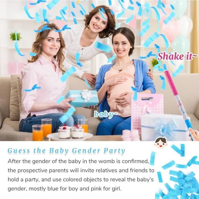 canon à confettis papier bleu pour révéler le sexe de votre bébé
