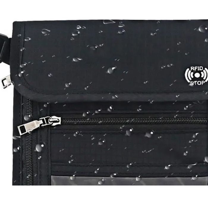 Pochette Tour De Cou Voyage Anti-RFID – 3 Pièces – Garde Passeport, Cartes Et Téléphone En Sécurité (Noir)