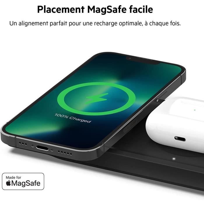 Belkin Chargeur 3-en-1 MagSafe, certification MFi, recharge rapide pour  iPhone 13 et 12 Series Pro, Pro Max, mini, Apple Watch Series 7 (et  versions
