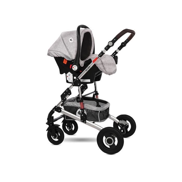 Poussette combinée trio 3 en 1 - siège auto 0m – nacelle - 0-22kg – Viola –  noir