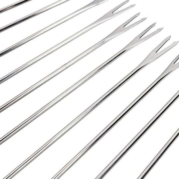 Ensemble De 12 Fourchettes à Fondue En Acier Inoxydable 9.5 Pouces - Fourchettes à Fondue Au Fromage Avec Poignée Résistante à La Chaleur Pour Chocolat, Fontaine, Rôtissoire, Guimauves