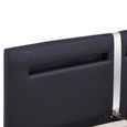 Cadre De Lit Noir : King Size 180*200 Cm - Lit Design Similicuir Avec LED - Classique &Élégant - Sommier à Lattes Inclus-3