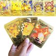 Jeu de cartes Pokemon Française - 55 Cartes brillantes Plaquées OR -RARE - SANS Doublons-3
