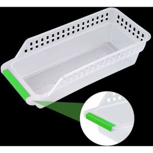 Panier Congélateur Réglable Extensible 40-52 Cm - Bac Rangement Profond Avec Poignée, Gris, Organisation Optimale