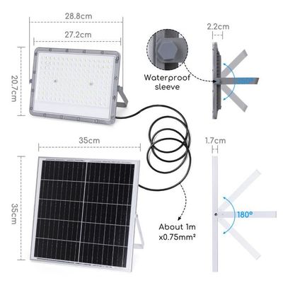 Lot 4 Lampes Solaires Extérieur Avec Détecteur Mouvement - 4000mAh, Télécommande, étanche IP65 (jardin, Cour, Patio)