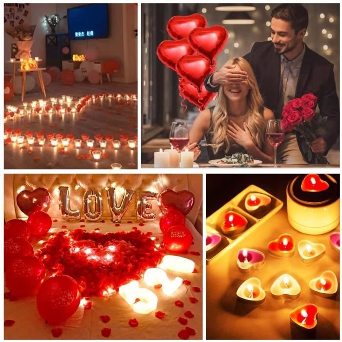 idée romantique Saint Valentin avec des bougies  Romantic room, Romantic  bathrooms, Romantic candles