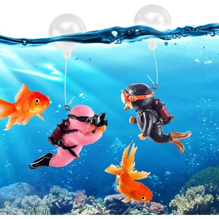 Décoration aquarium - accessoires - plongeur - flottant - rigolo