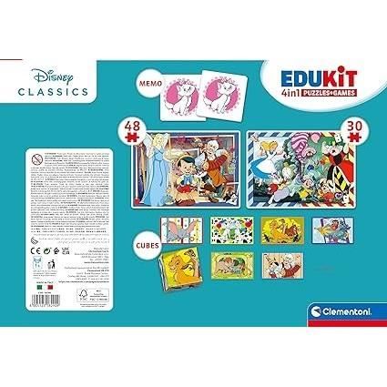 Clementoni - Edukit - Disney - Coffret apprentissage 4 en 1 - 2 puzzles ...