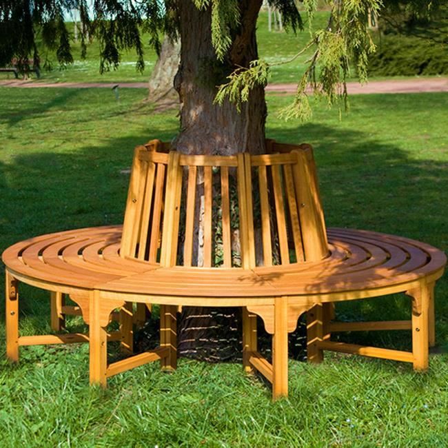 Banc de jardin rond Ø 190 cm en bois d'eucalyptus Certifié FSC® robuste banc  circulaire tour d'arbre banquette ronde - Cdiscount Jardin