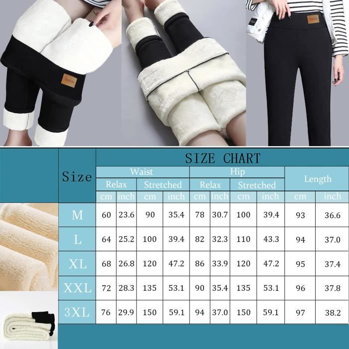 Domee Lot de 2 leggings doublés en polaire pour fille