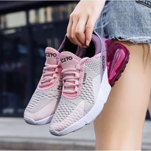 Baskets de mode pour femmes ECELEN Chaussures d ete respirantes en maille Couleur Cu Rose