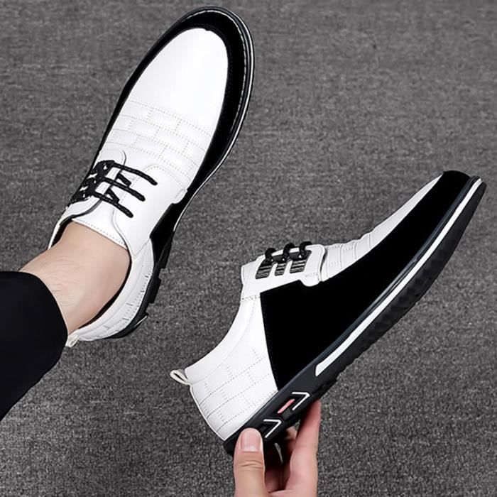 Baskets decontractees pour hommes VITATA Chaussures plates confortables Blanc Homme
