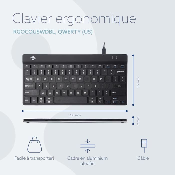 Clavier Compact Break, Avec Logiciel De Pause Anti-Rsi, Ultra-Mince ...
