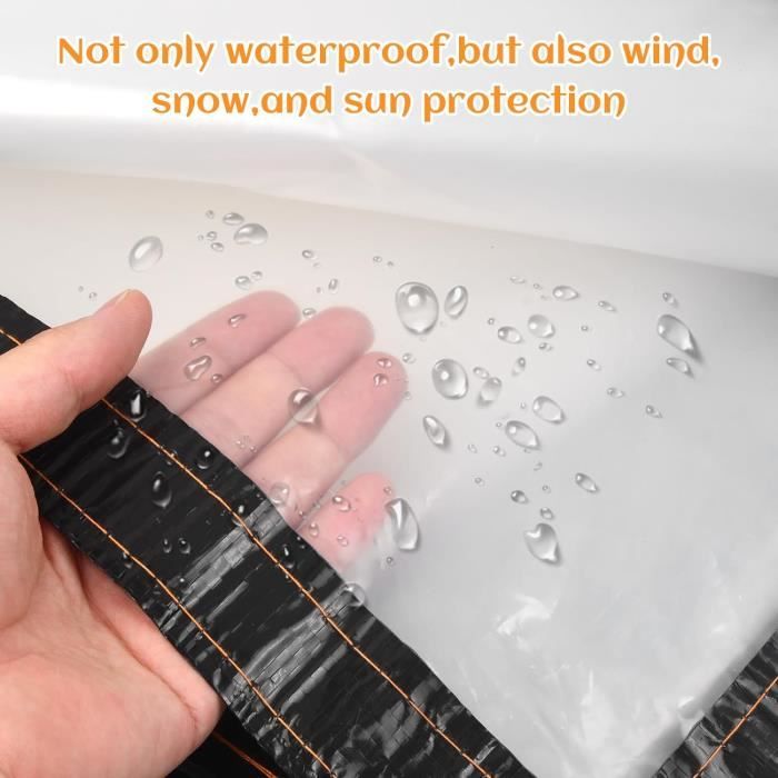 Bâche Transparente Gdmokle PVC 400g/m² - Imperméable Avec Œillets Pour Serre, Jardin, Terrasse