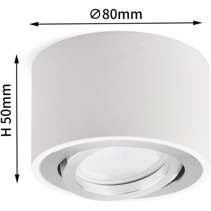 Spots Plafond GU10 Gleonlux | Orientable Blanc | IP20 | Aluminium | Pour Salon/Salle De Bain