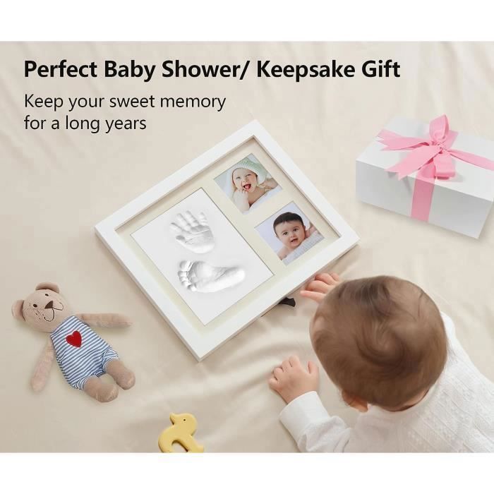 Kit Empreintes Bébé PewinGo - Cadre Photo Avec Moulage Mains Et Pieds (cadeau Naissance)
