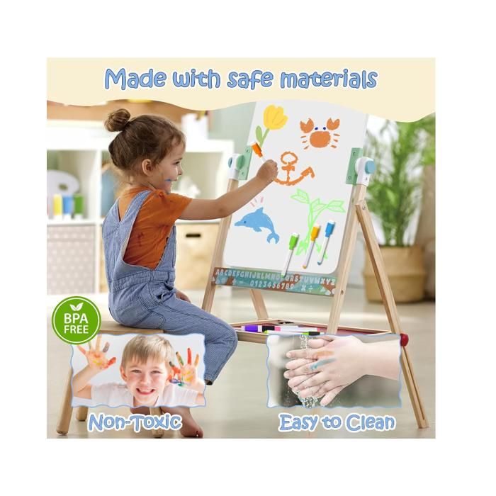 Tableau Blanc Effaçable Peppa Pig – Avec Pinces Et Autocollants – Dès 18 Mois