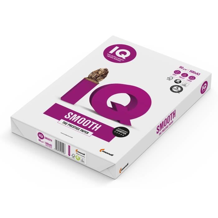 IQ SMOOTH Ramette papier extra blanc A3 -  500 feuilles - 90g/m²
