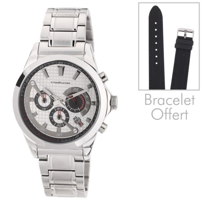 STEEL MASTER Coffret Montre+Bracelet Homme Cdiscount Bijouterie