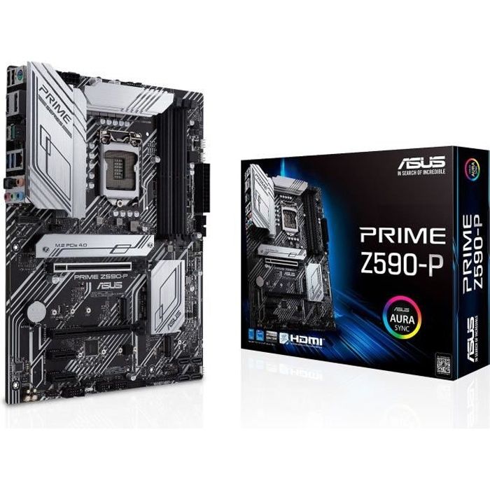 ASUS PRIME Z590 P Carte mère ATX Socket LGA1200 Z590 Chipset USB 3.2 Gen 1 USB 3.2 Gen 2 USB C Gen 2x2 USB C Gen1 2.5 Gigabit LAN carte graphique embarquée unité centrale...
