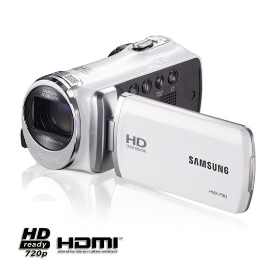 SAMSUNG F90 Caméscope - Blanc - HD 1280 x 720 p