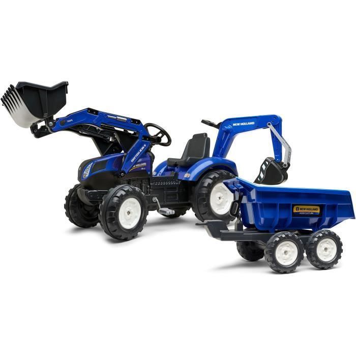 Tracteur enfant New Holland avec remorque 2 à 5 ans - Falk