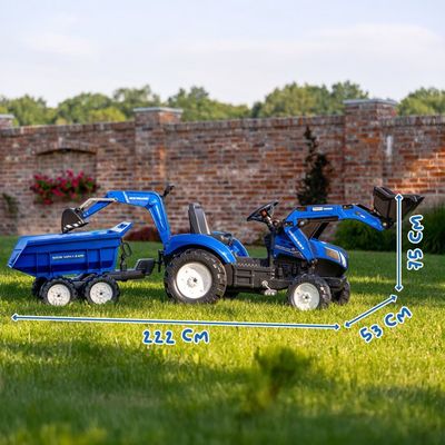Porteur Tractopelle FALK Marcel – Avec Excavatrice Et Remorque, Dès 12 Mois, 90% Plastique Recyclé, Fabriqué En France (910N)
