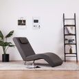 EUR-4592Chaise longue Méridienne Haute qualité & Confort - Chaise de Relaxation Fauteuil de massage Relax Massant avec oreiller Gris-0