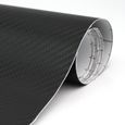 Autocollant Fibre Carbone Wrap pour Voiture - Nouveau - 150cmx60cm - Noir - Durable-0