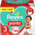Couches-Culottes Pampers Baby-Dry Pants Taille 3 (6-11kg) - Maintien 360° - 180 Couches-Culottes-0