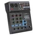 EBTOOLS Table de mixage 4 canaux Mélangeur Audio 4 Canaux Console de Mixage Stéréo USB avec Carte Son pour Maison Ordinateur-0