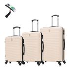 CELIMS FRANCE Set de Valise 3 Pièces | Valise CELIMS Week-end | Cabine + Moyenne + Grande | Roues 360 | Cadenas | Beige