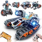 RC Voiture télécommandé Jeux de construction 604 PCS HOGOKIDS Char de Combat 5 en 1 avec lumière LED App télécommande Cadeau 6+ans