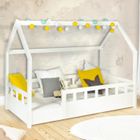 IDMARKET ID MARKET - Lit cabane enfant 80 x 160 CM NEREE blanc avec sommier et barrières