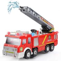Jouet de Camion de Pompier avec Lumières Sons et Fonction de Pulvérisation d'eau Maquette Camion Enfant Véhicule pour Plus de 3 Ans