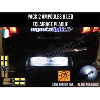 Pack ampoules led éclairage plaque pour Renault Mégane 3
