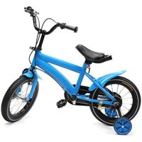 Vélo Enfant 14 Pouces - Bleu - Stabilité et Durabilité - Roue Auxiliaire - Mixte