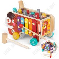 TD® Grand jouet de hamster mammouth en bois pour enfants jouet multifonctionnel puzzle jouet de frappe jouet de coordination
