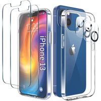 Coque YIOU Transparnte Pour iPhone 13 Pro (6,1") + 2 Verres Trempés Ecran et 2 Protections Caméra Arrière