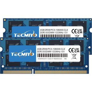 MÉMOIRE RAM 8GB Kit (2x4GB) DDR3 1333MHz 8Go PC3-10600S SO M M