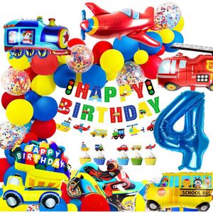 Décoration Anniversaire Thème Voitures – 32 Pièces Ballons Verts Et Dorés + Guirlande – Pour Garçon, Enfant, Ado