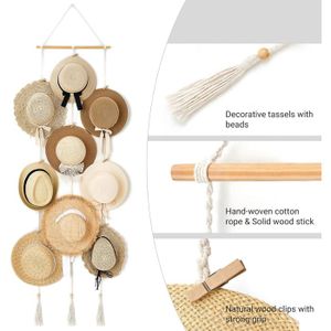 Cintre mural en macramé 40x80 cm Coton A323997 HB065 - Maison
