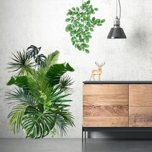 PAG 3D Sticker Mural Amovible Motif Plantes Vertes